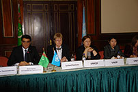 Deputy Foreign Minister Mr. Vepa Hajiev and UN Resident Coordinator Ms. Jacinta Barrins chaired the meeting